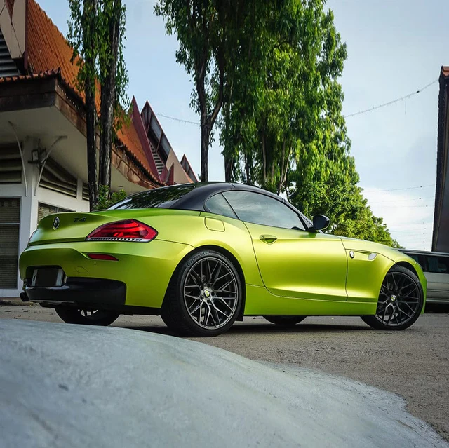 Yellow Lime (VCH412-S) Vinyl Wrap on car